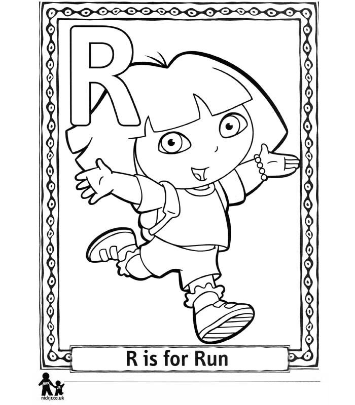 Print R Run = Rennen kleurplaat